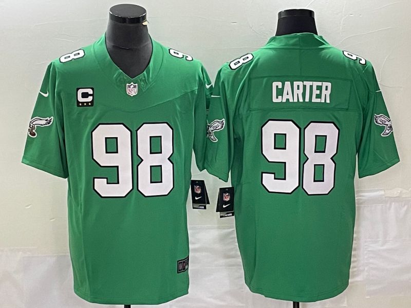 Men Philadelphia Eagles #98 Carter Green Nike Throwback Vapor Limited NFL Jerseys